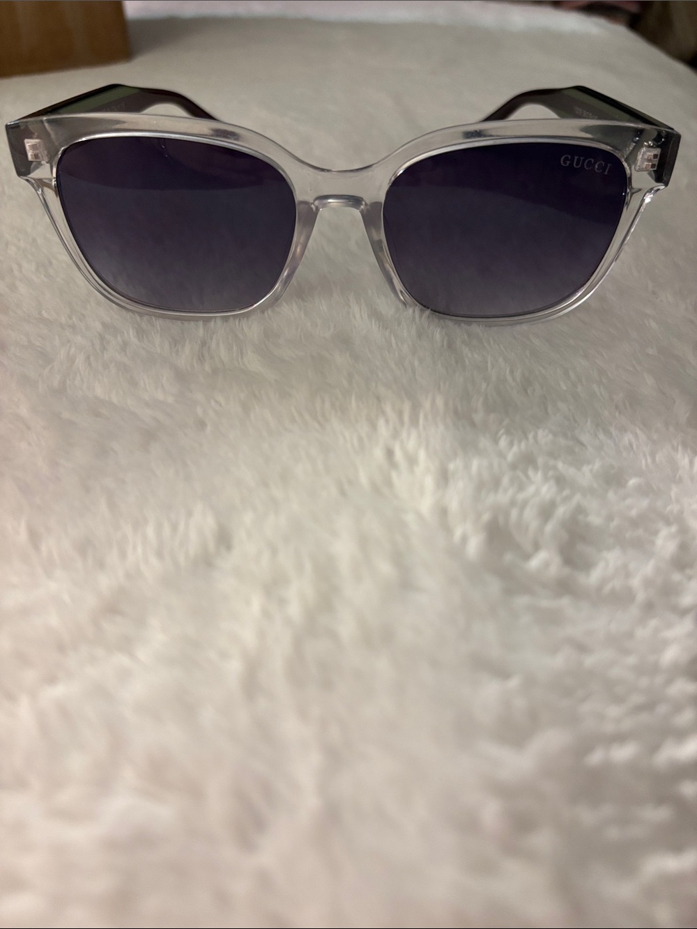 Brand New !! Clear Frame Black Lens Women's Sunglasses